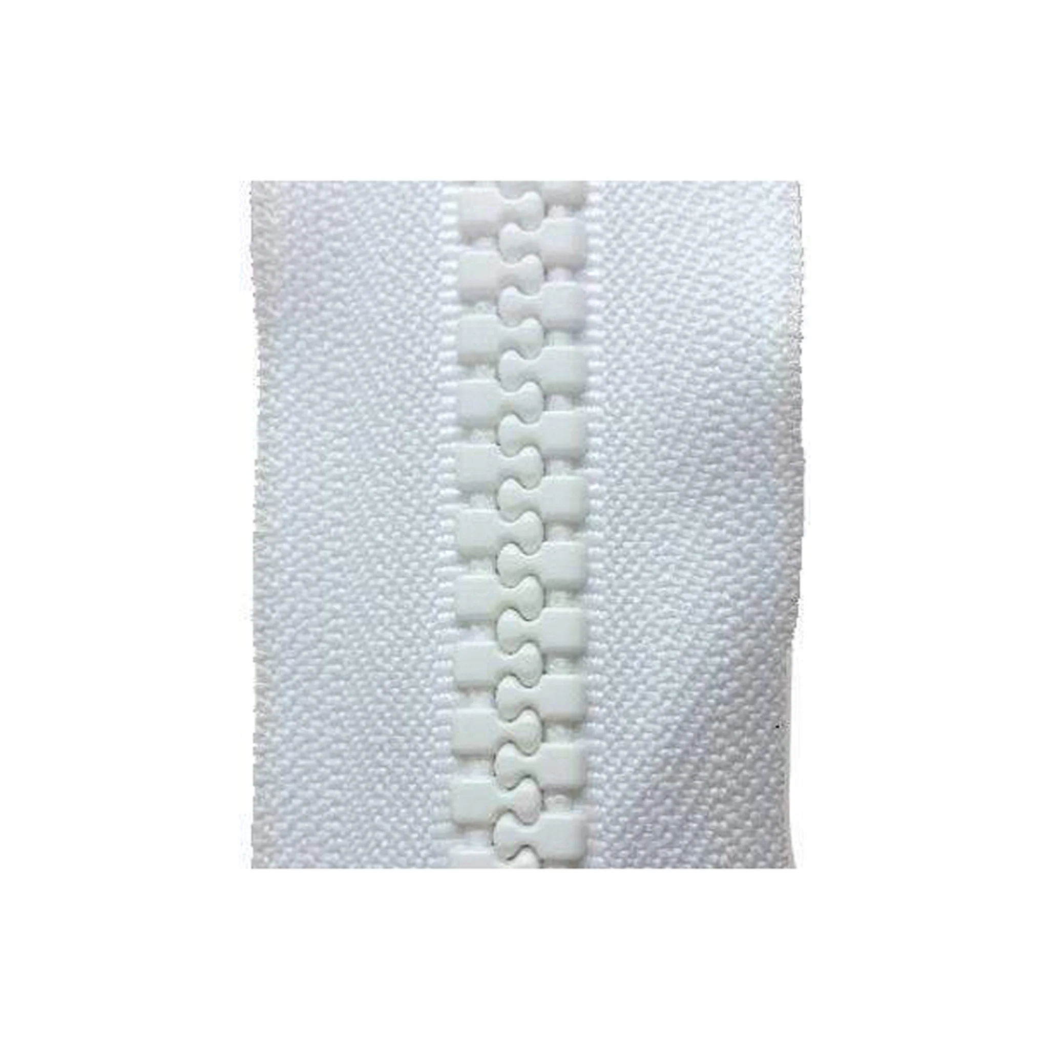 #10 White, YKK Vislon Zipper Chain Tape with White Plastic Teeth, #10V-WHT