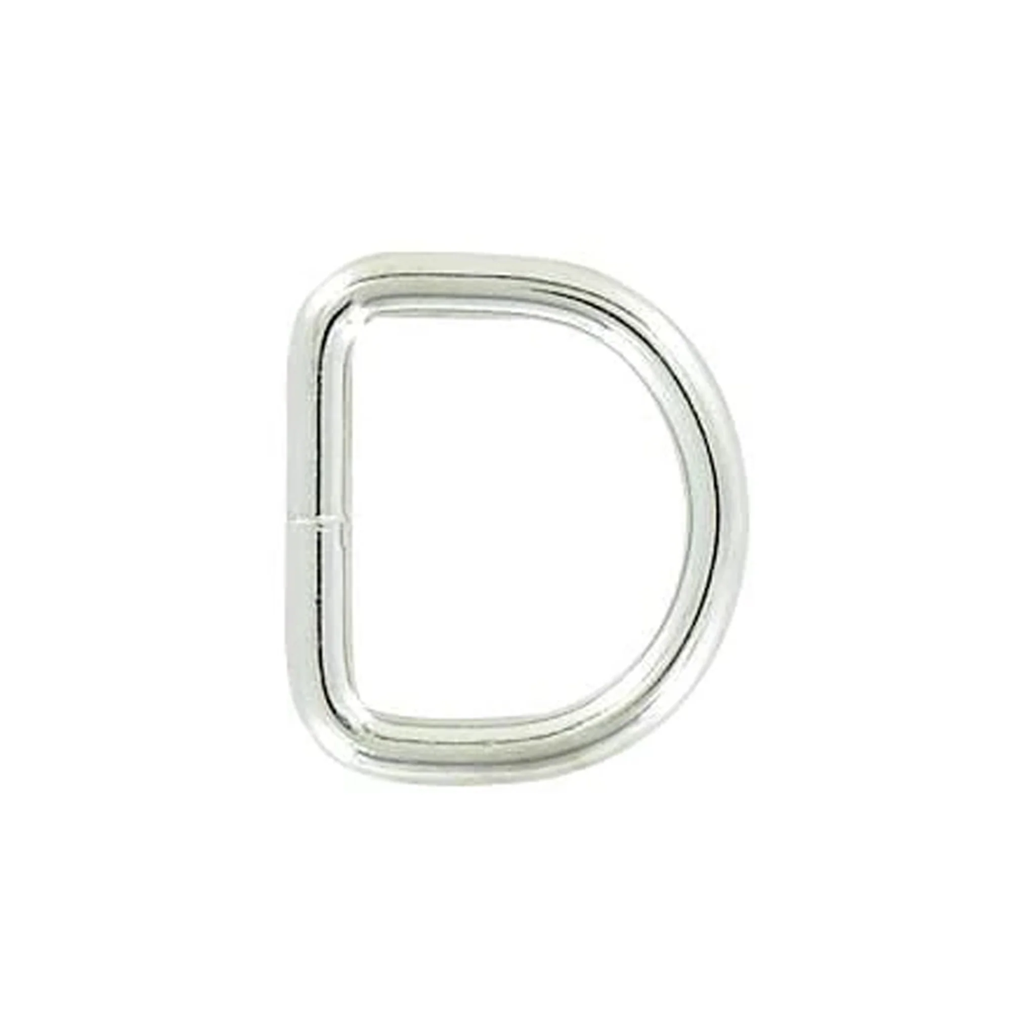1" Shiny Nickel, Welded D Ring, Steel, #D-405-1-NP