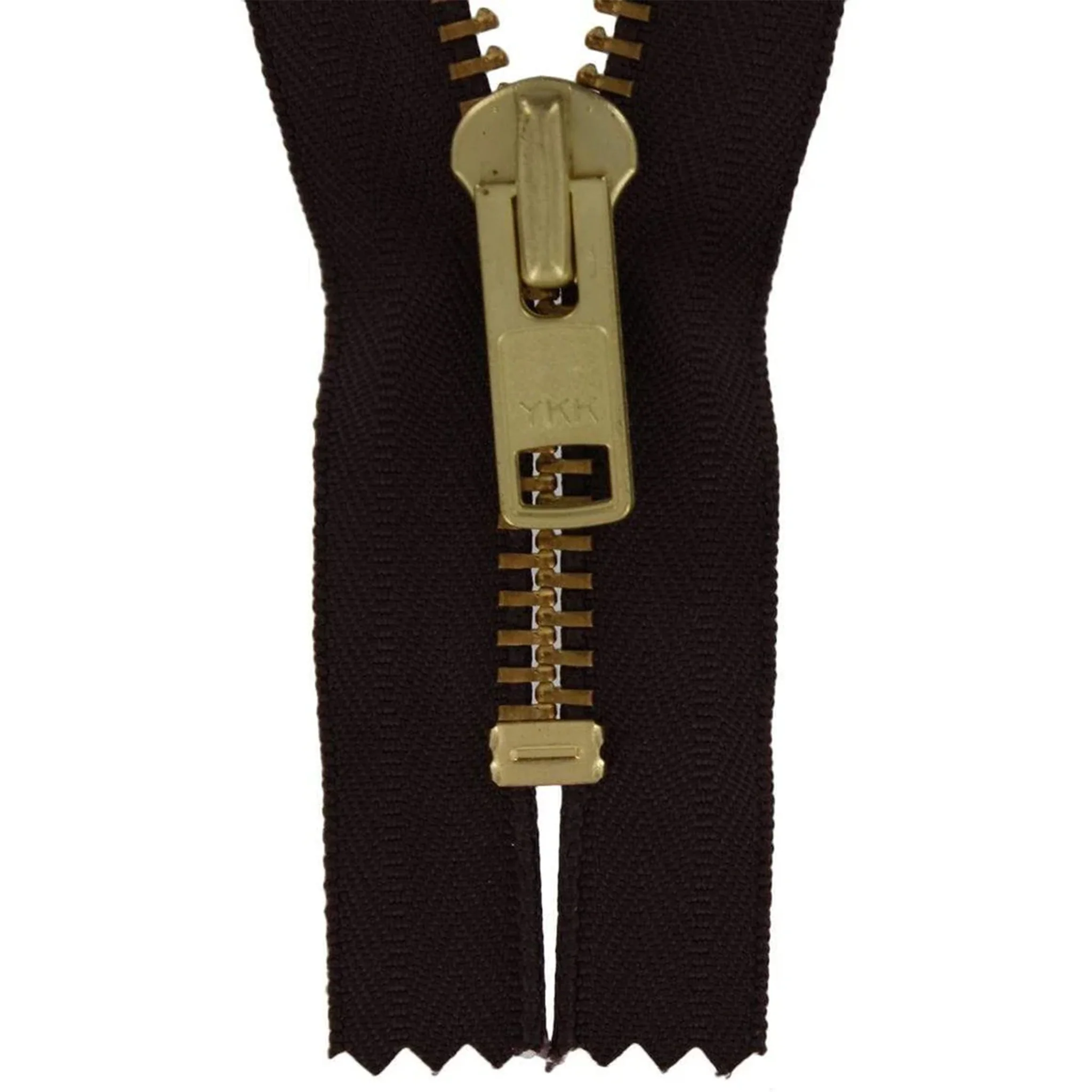 #10, Metal, Brown, 10" YKK Closed End Zipper with Brass Teeth, #9CEB-10-BRO