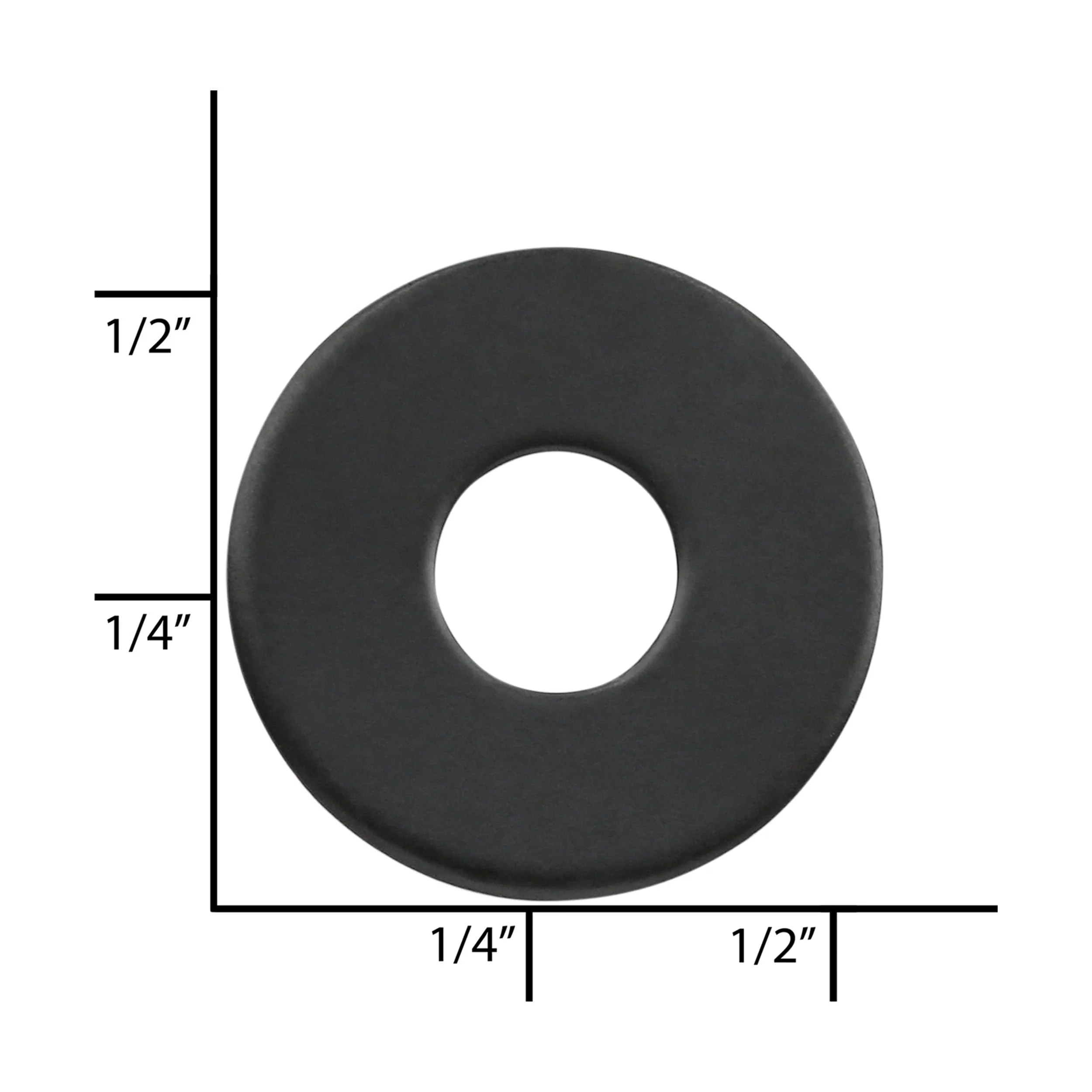 1/2" Black, Washer, Steel - 24 pk, #L-1439-BLK