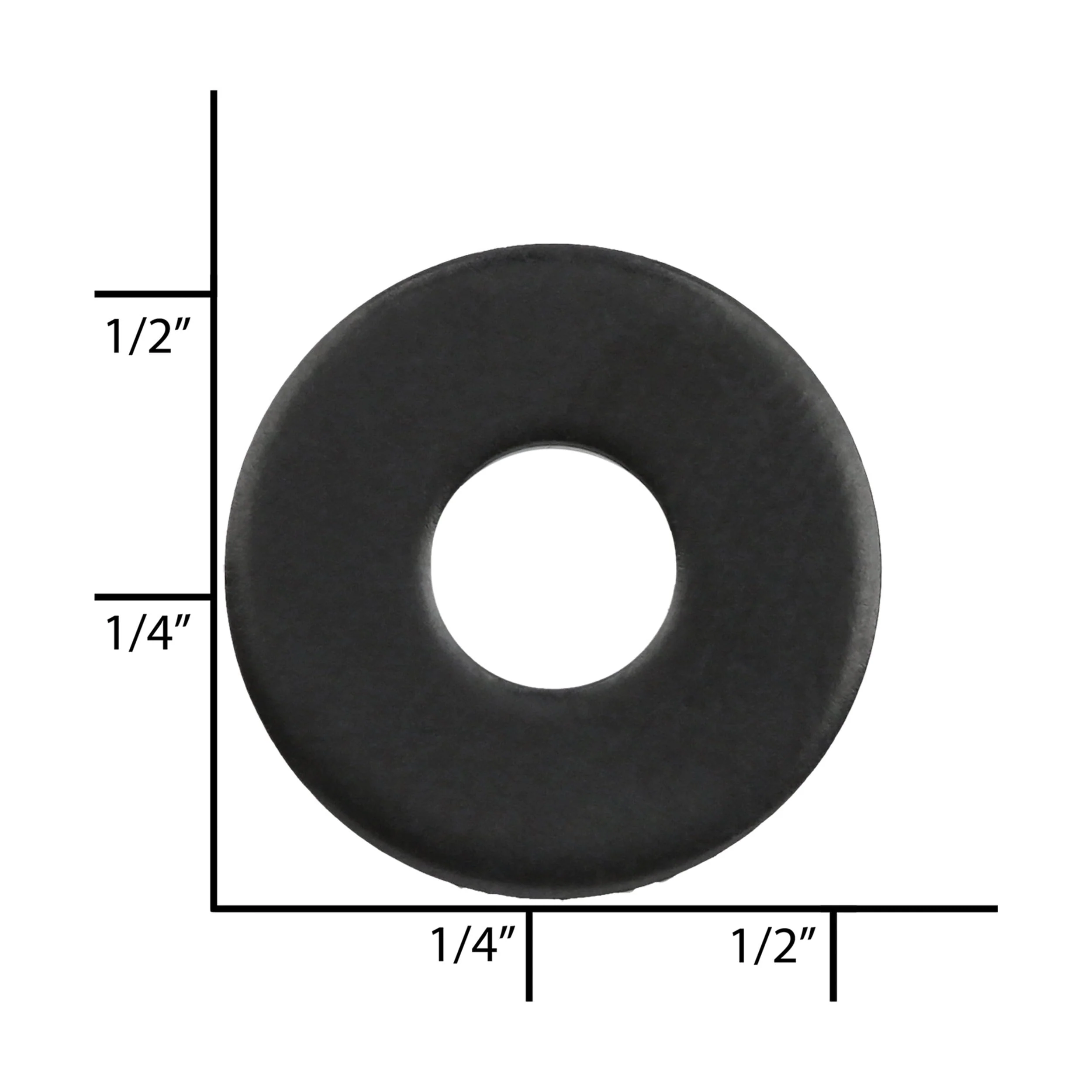 1/2" Black, Washer, Zinc Alloy - 12 pk, #L-2074-BLK