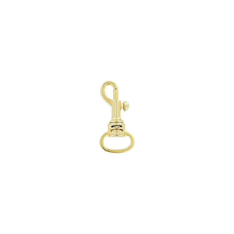 1/2" Gold, Bolt Swivel Snap Hook, Zinc Alloy-PK4, #P-1723-GOLD
