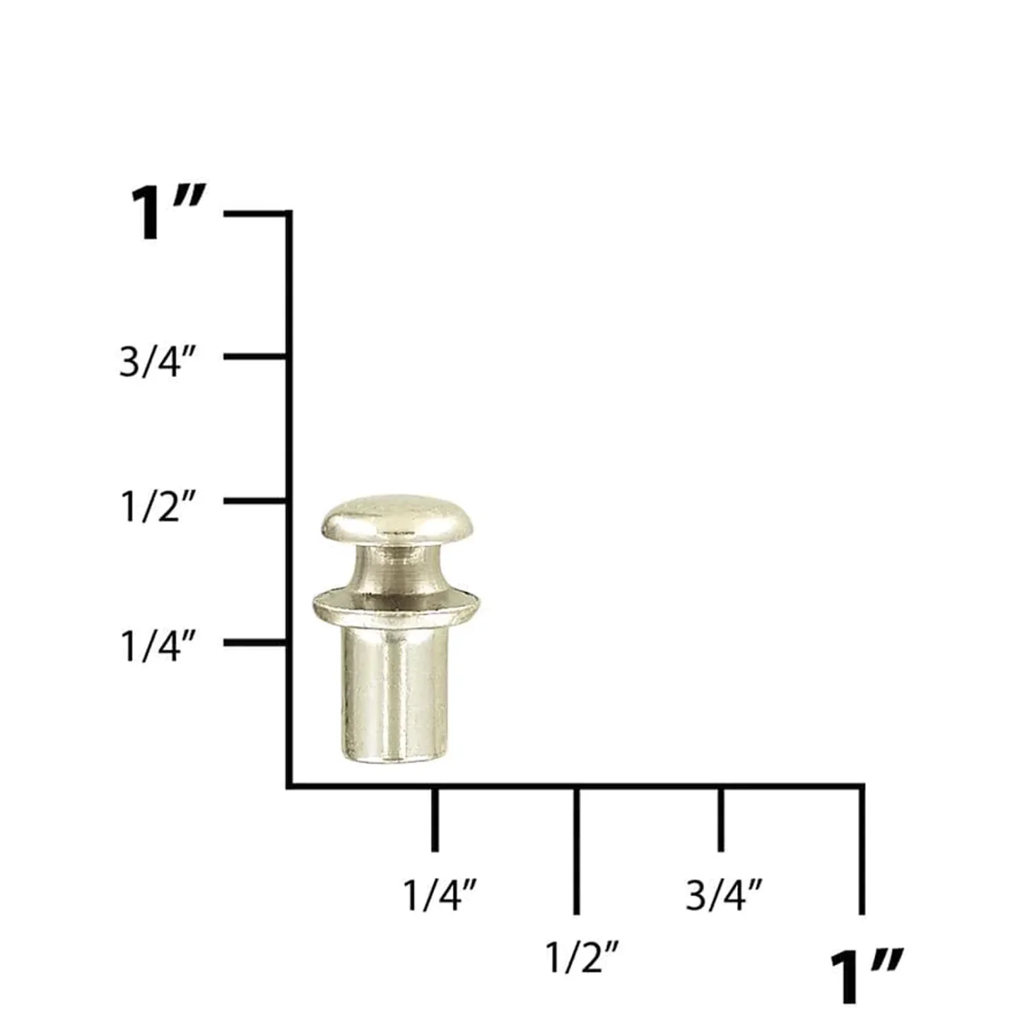 1/2" Nickel, Boot Lace Eyelet Hook, Solid Brass, #C-1567-SBN