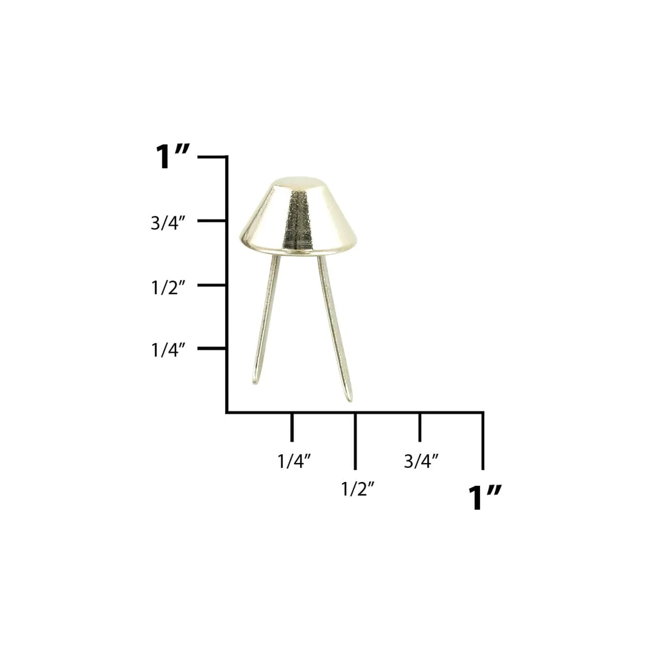 1/2" Nickel, Cone Handbag Bottom Feet, Zinc Alloy-PK10, #P-2475-NP