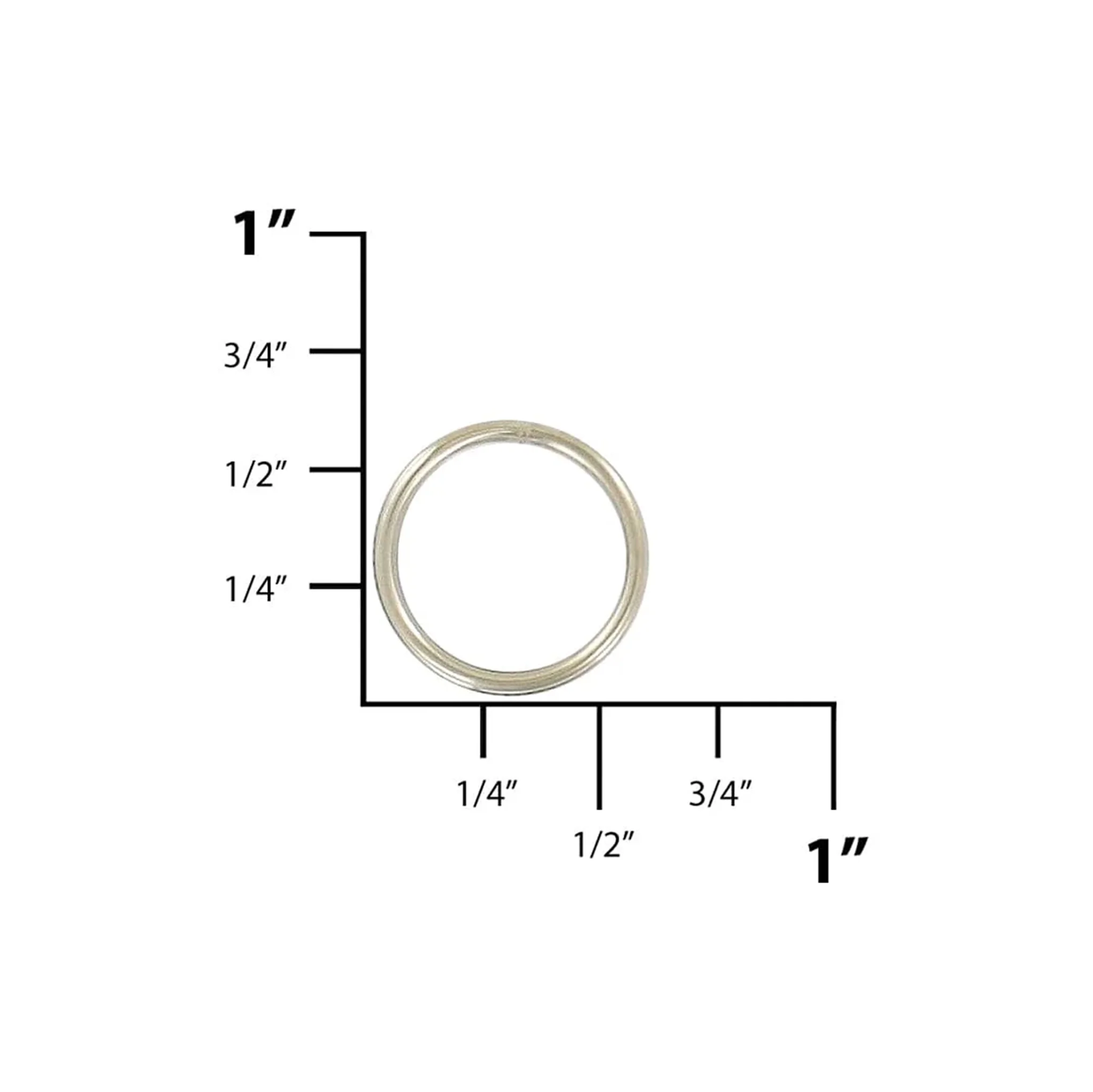 1/2" Nickel, Split Key Ring, Steel, #L-199-1-2