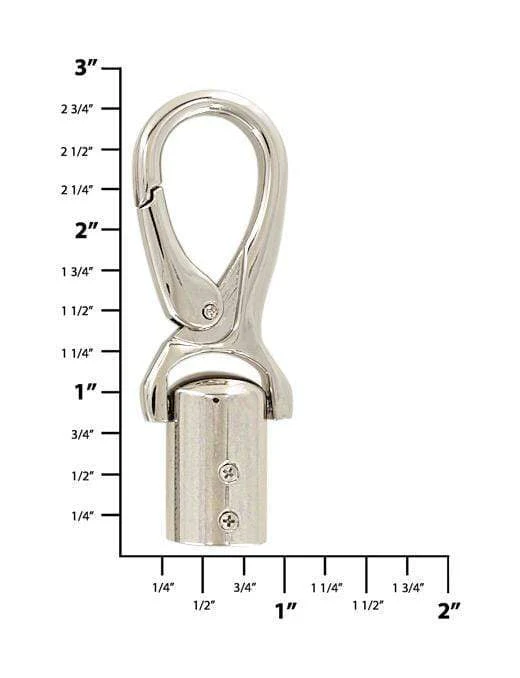 1/2" Nickel, Strap End With Snaphook, Steel, #P-3072-NIC