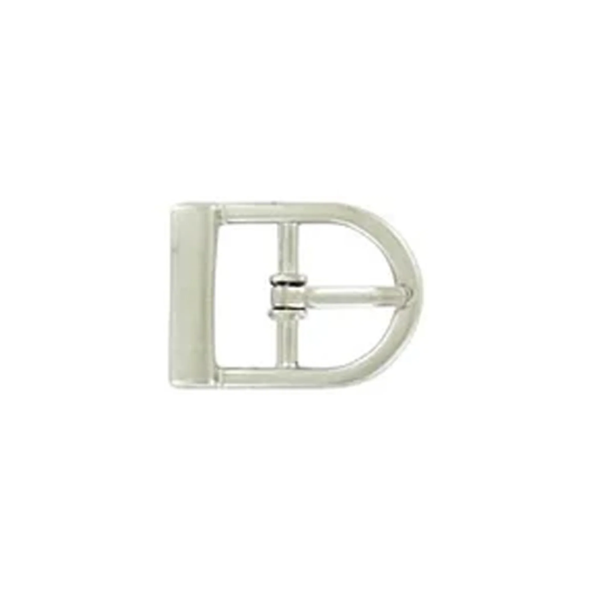 1/2" Satin Nickel, D Shaped Center Bar Buckle, Zinc Alloy, #C-1480