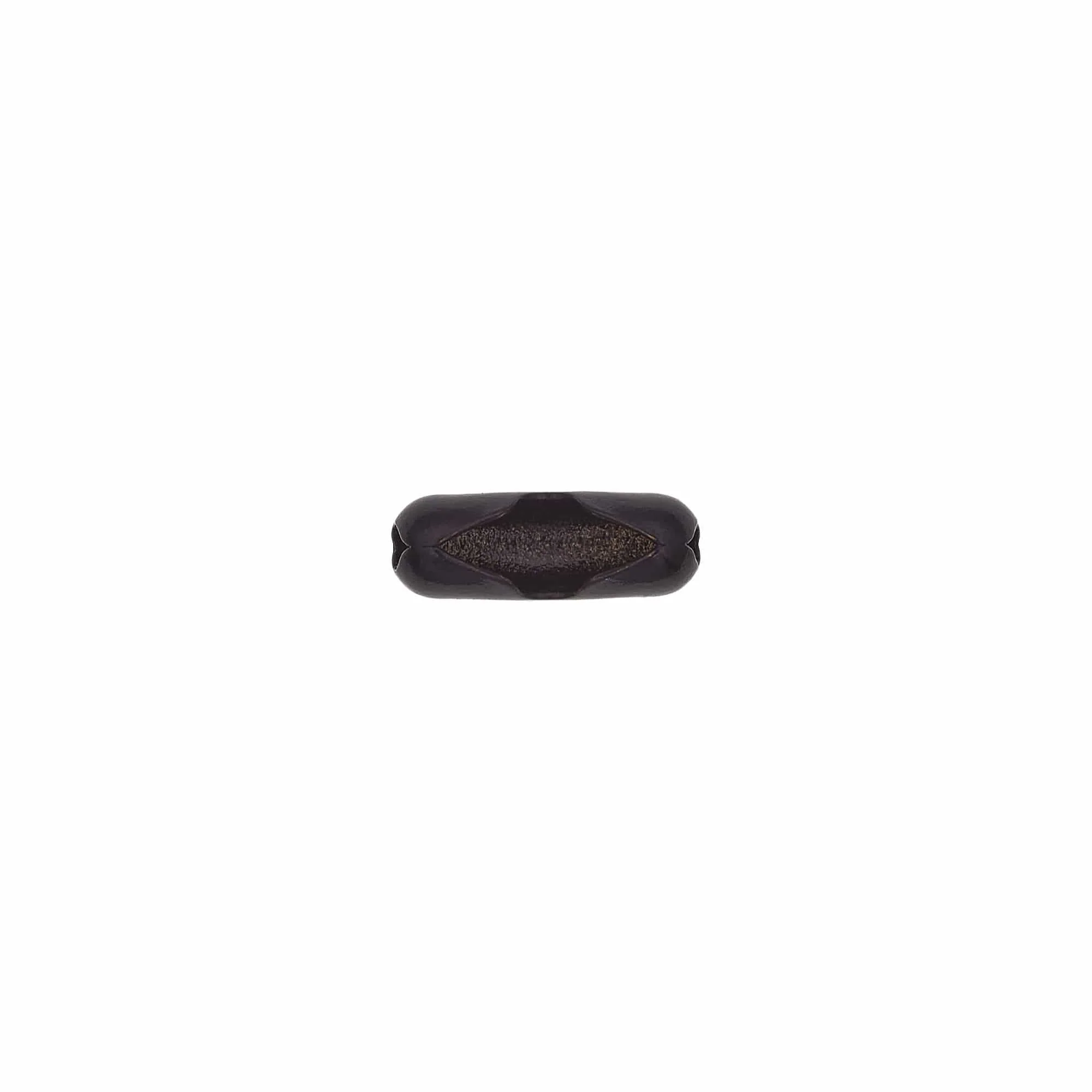 1/2" Shiny Black, Beaded End Connectors, Steel, #BEAD-ENDS-BLK