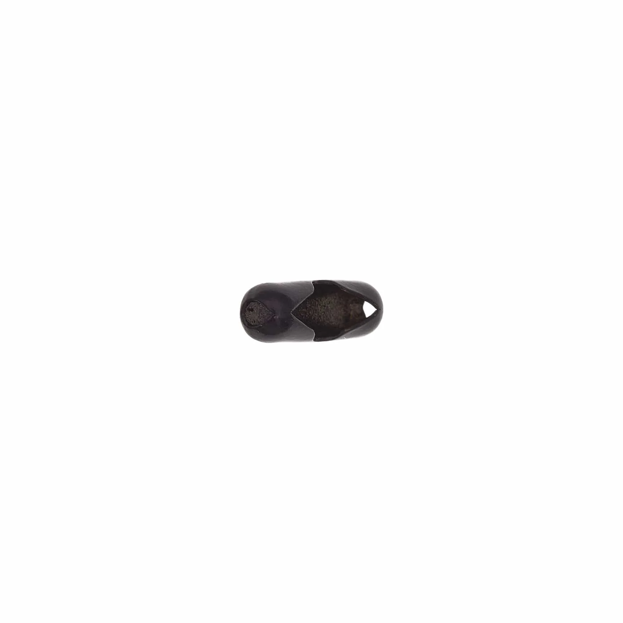 1/2" Shiny Black, Beaded End Connectors, Steel, #BEAD-ENDS-BLK