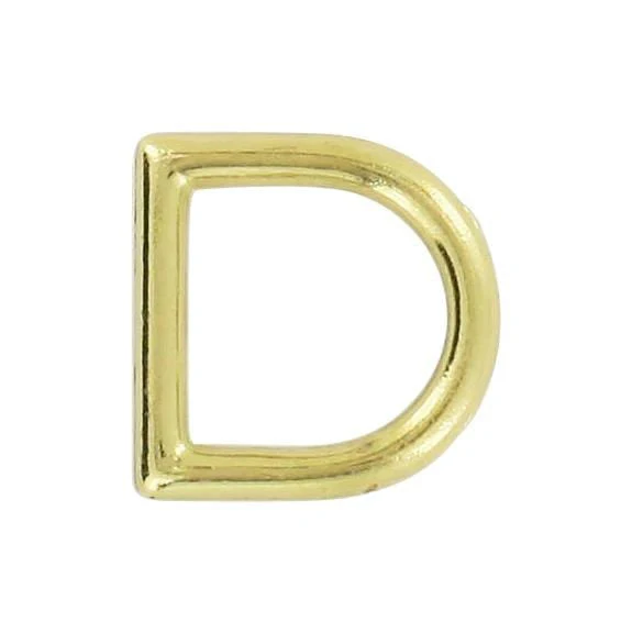 1/2" Shiny Brass, Cast D-Ring, Zinc Alloy, #D-301-BP