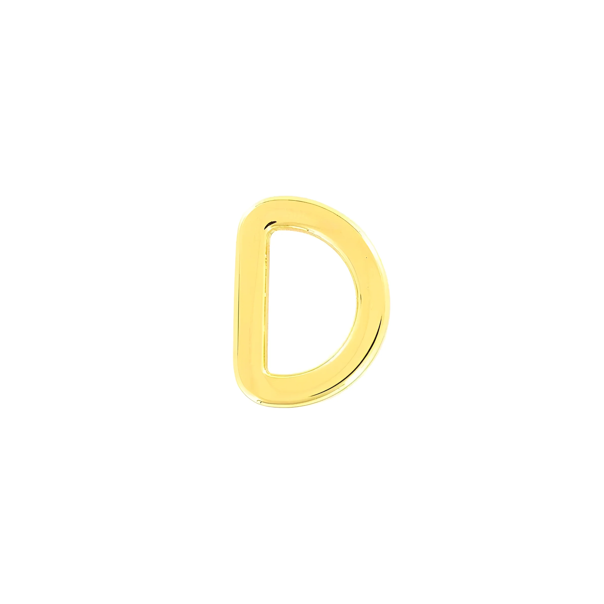 1/2" Shiny Gold, Cast Flat D Ring, Zinc Alloy-PK5, #P-2564-GOLD