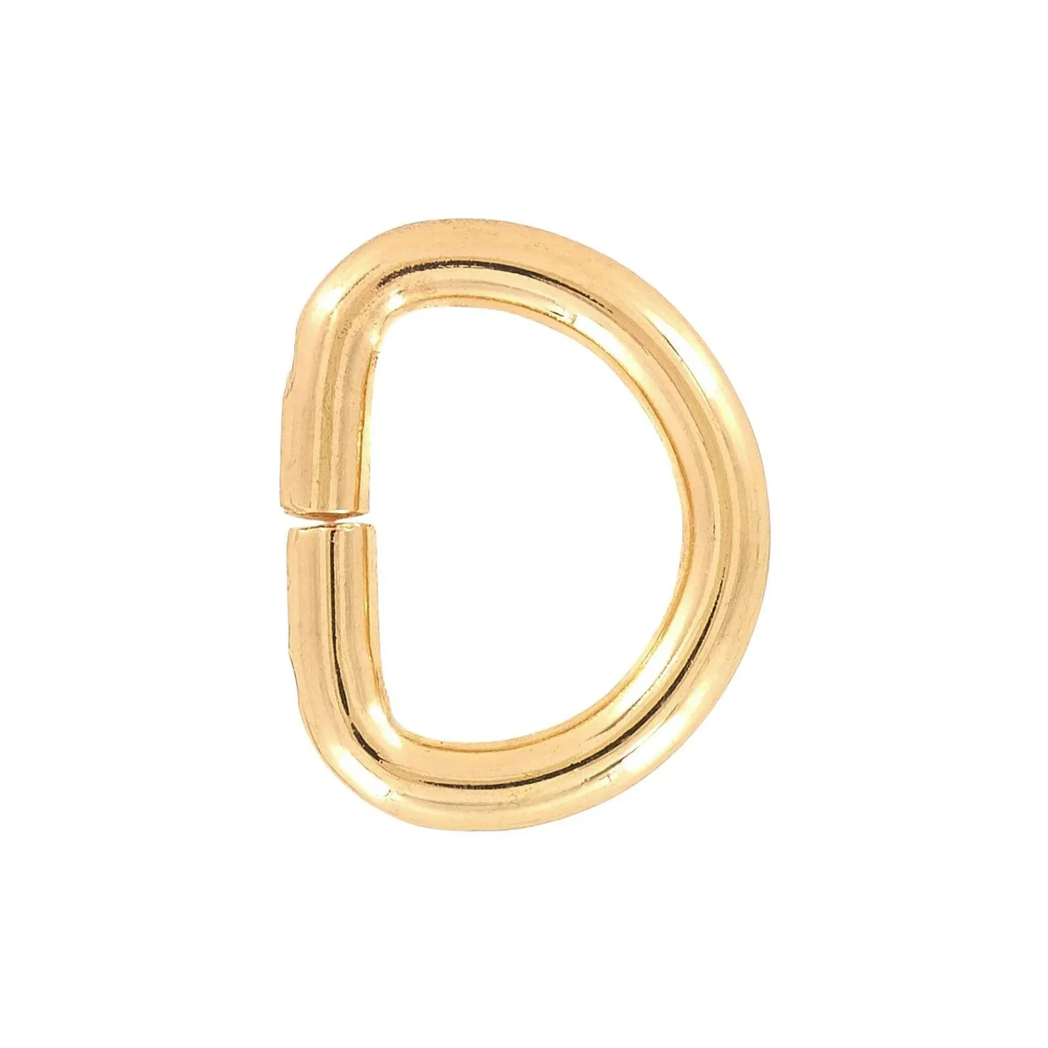 1/2" Shiny Gold, Split D Ring, Steel, #P-2926-GOLD