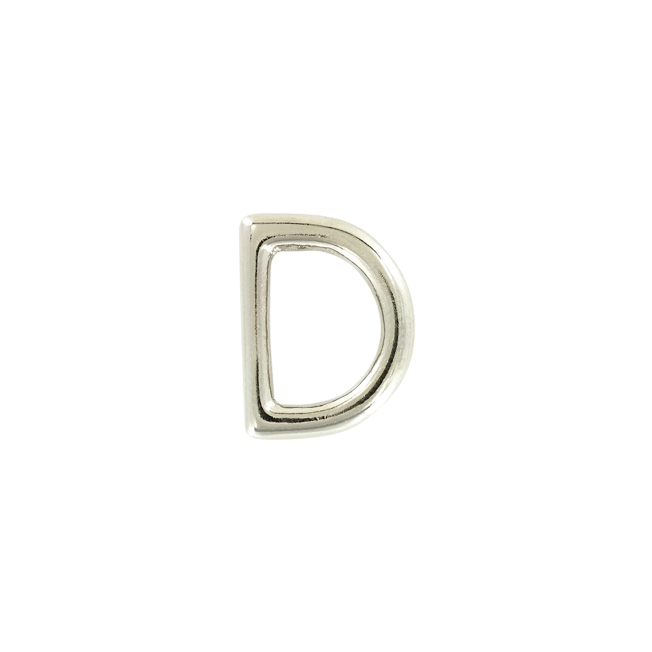 1/2" Shiny Nickel, Cast D Ring, Solid Brass, #P-1935-SBN