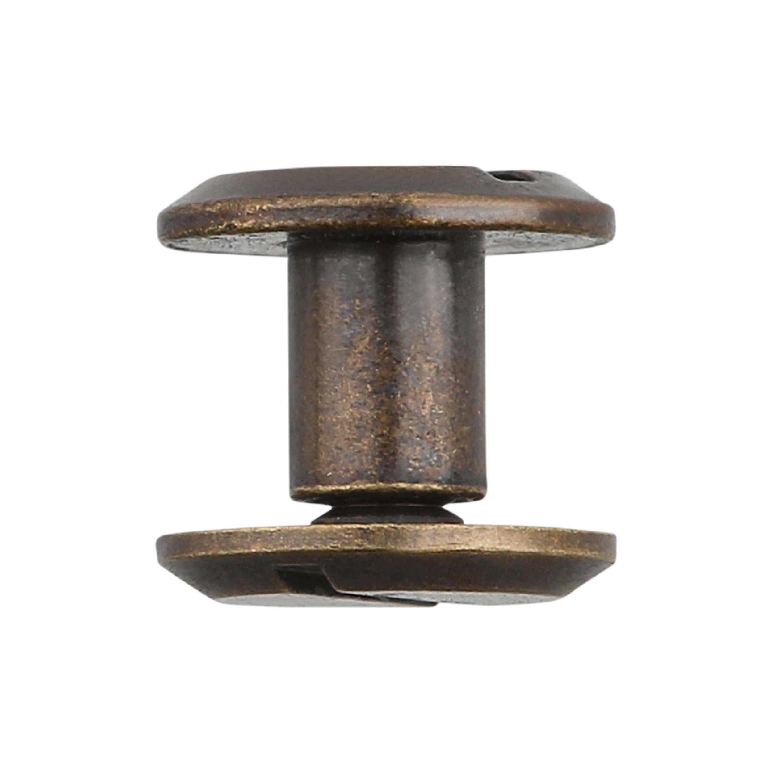 1/4" Antique Brass, Flat Top Chicago Screw, Solid Brass PK10, #P-2334-ANTB