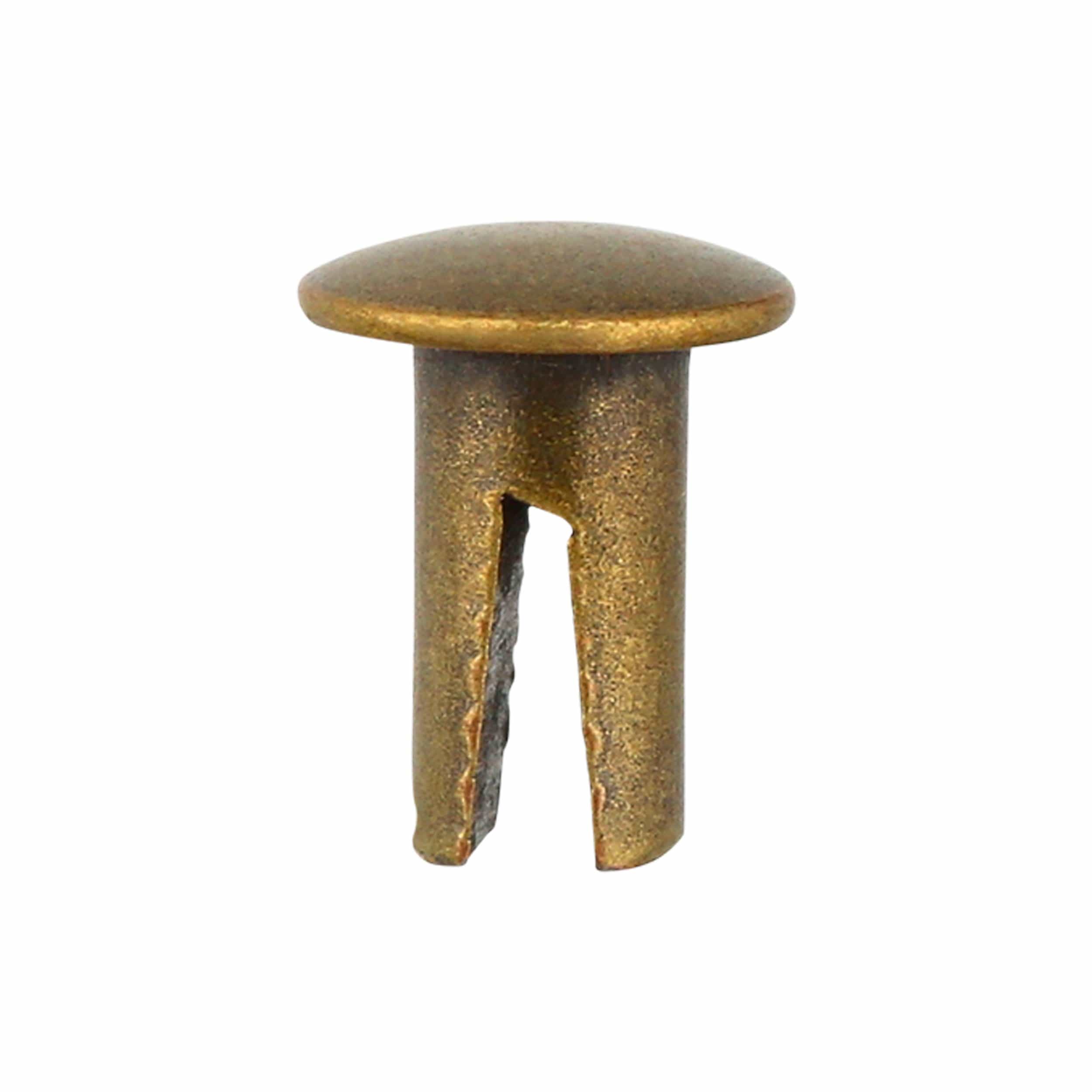 1/4" Antique Brass, Split Rivet, Steel- 24 pk, #100-4-16-ANTB