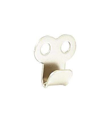 1/4" Nickel, Boot Lace Hook with Double Rivet Holes, Steel, #A-309-NP
