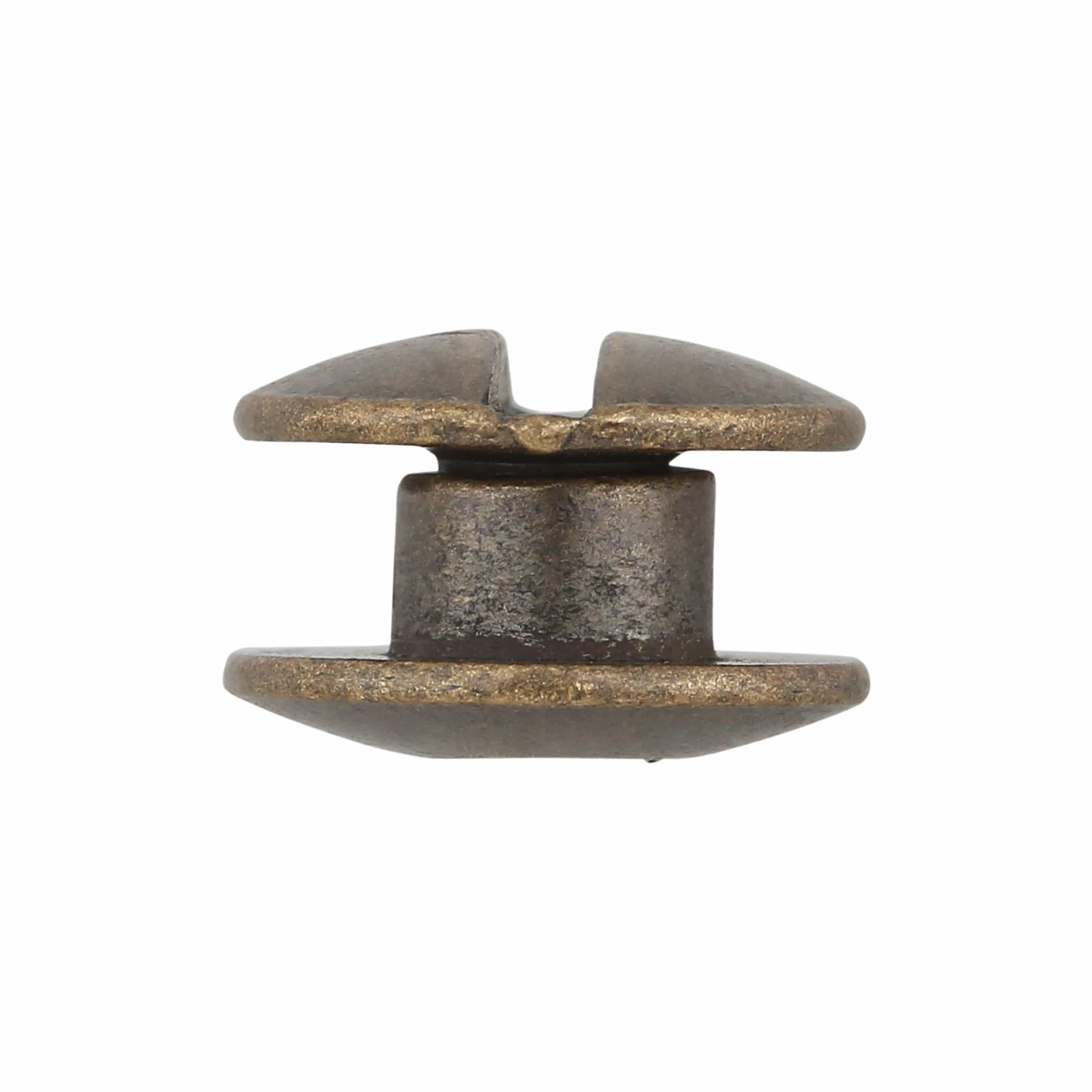 1/8" Antique Brass, Open Hole Chicago Screw, Solid Brass PK10, #L-156OH-1-8-ANTB