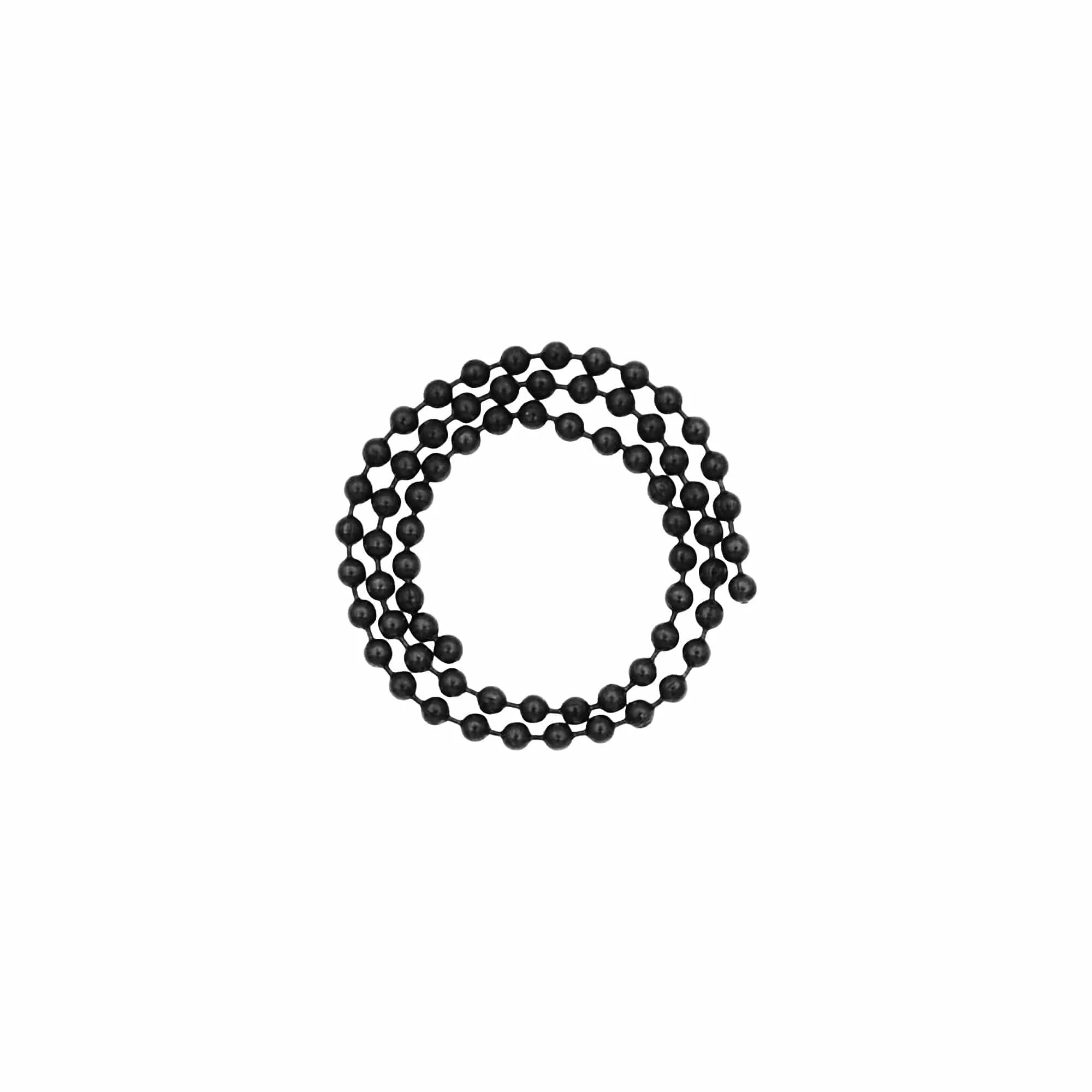1/8" Matte Black, Beaded Key Chain, Steel, #BEADED-BLK
