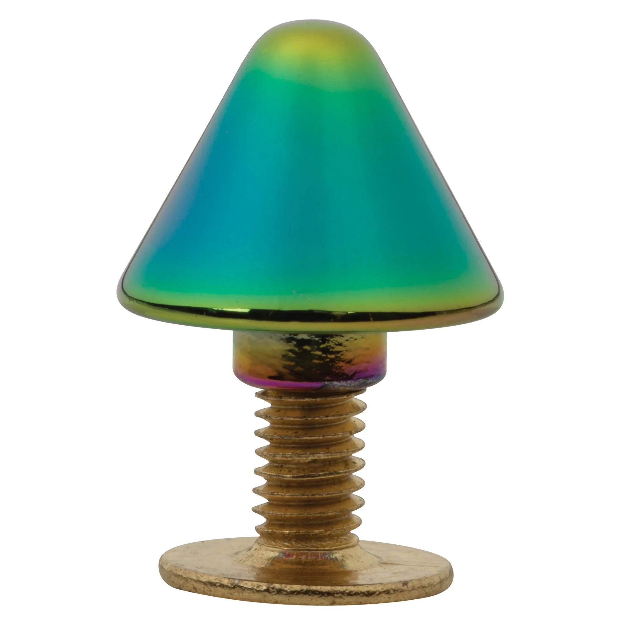 10mm Rainbow, Spike Stud with Screw, Zinc Alloy - PK10, #P-4002-10-IR