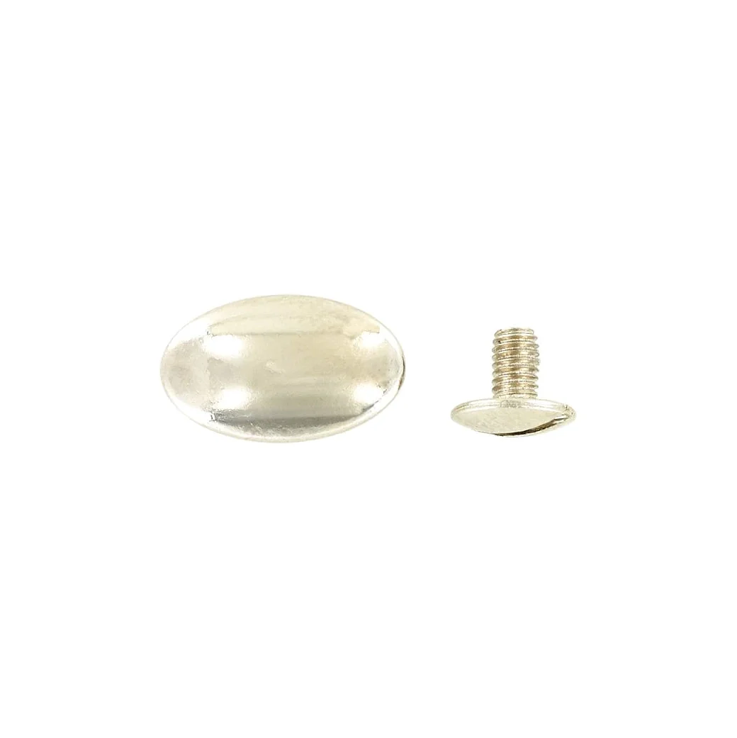10mm Shiny Nickel, Stud Post and Screw, Zinc Alloy-PK5, #P-2787
