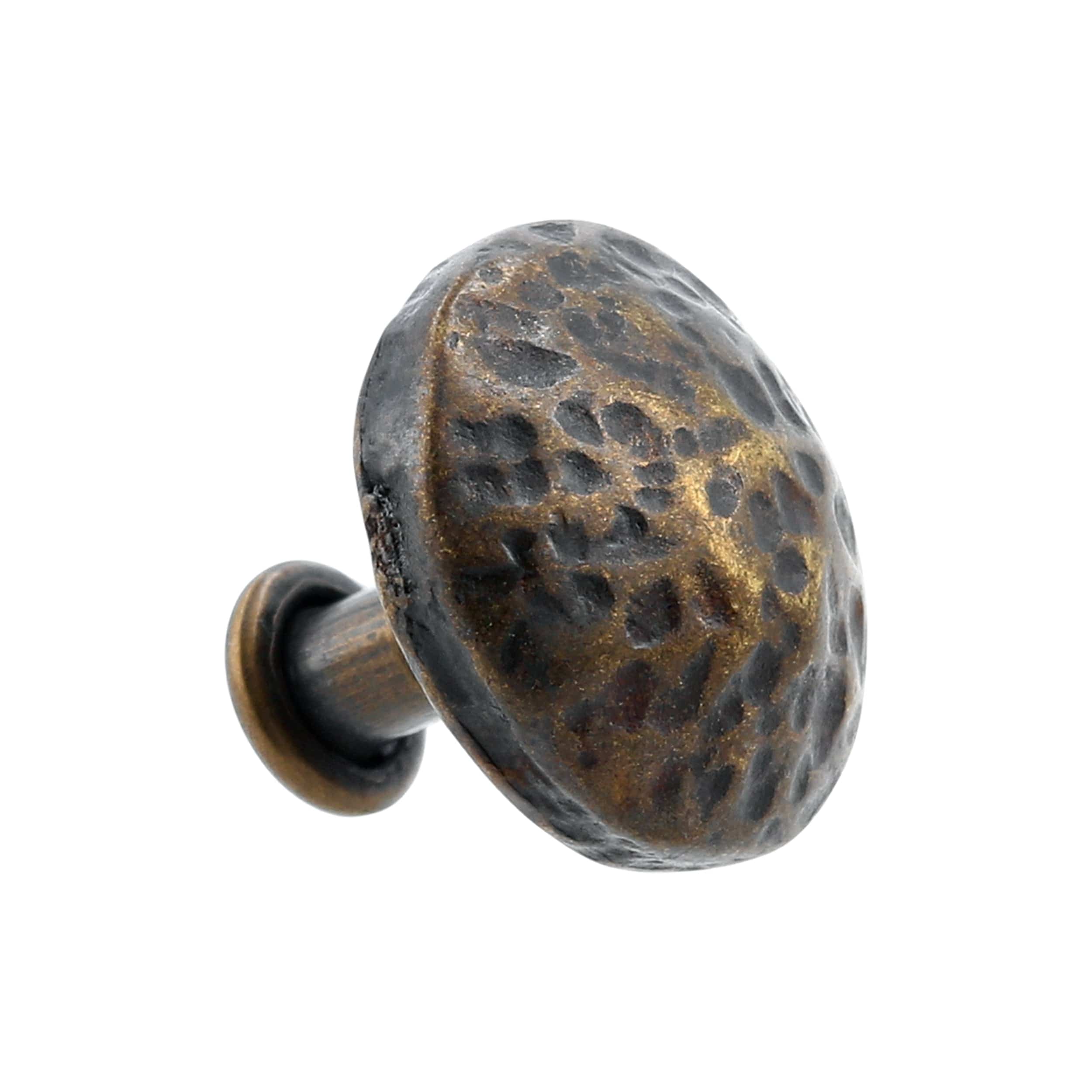 11.11mm Antique Brass, Textured Round Stud, Zinc Alloy - PK5, #P-2702-ANTB