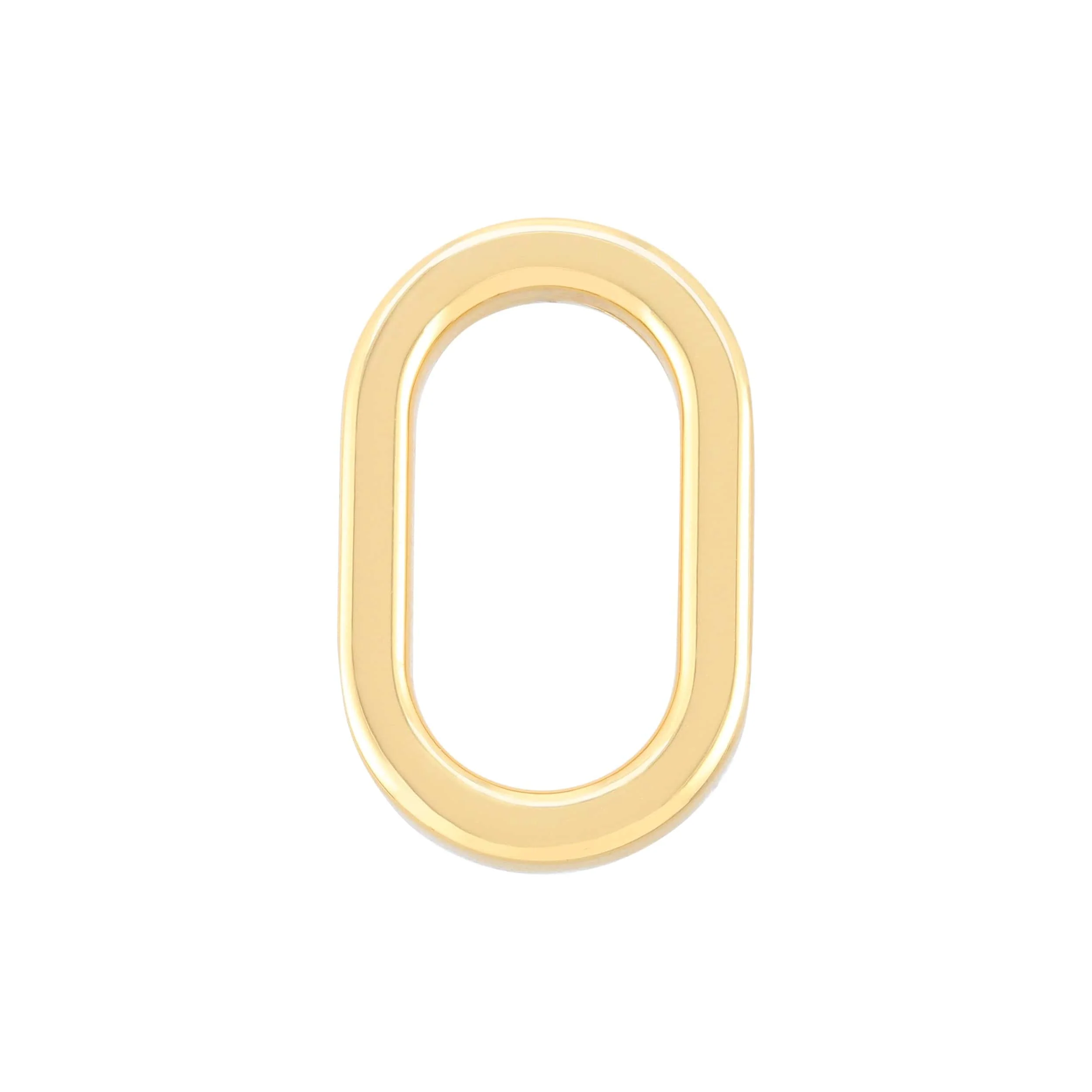 11/16" Shiny Gold, Oval Flat Ring, Zinc Alloy, #P-2555-GOLD