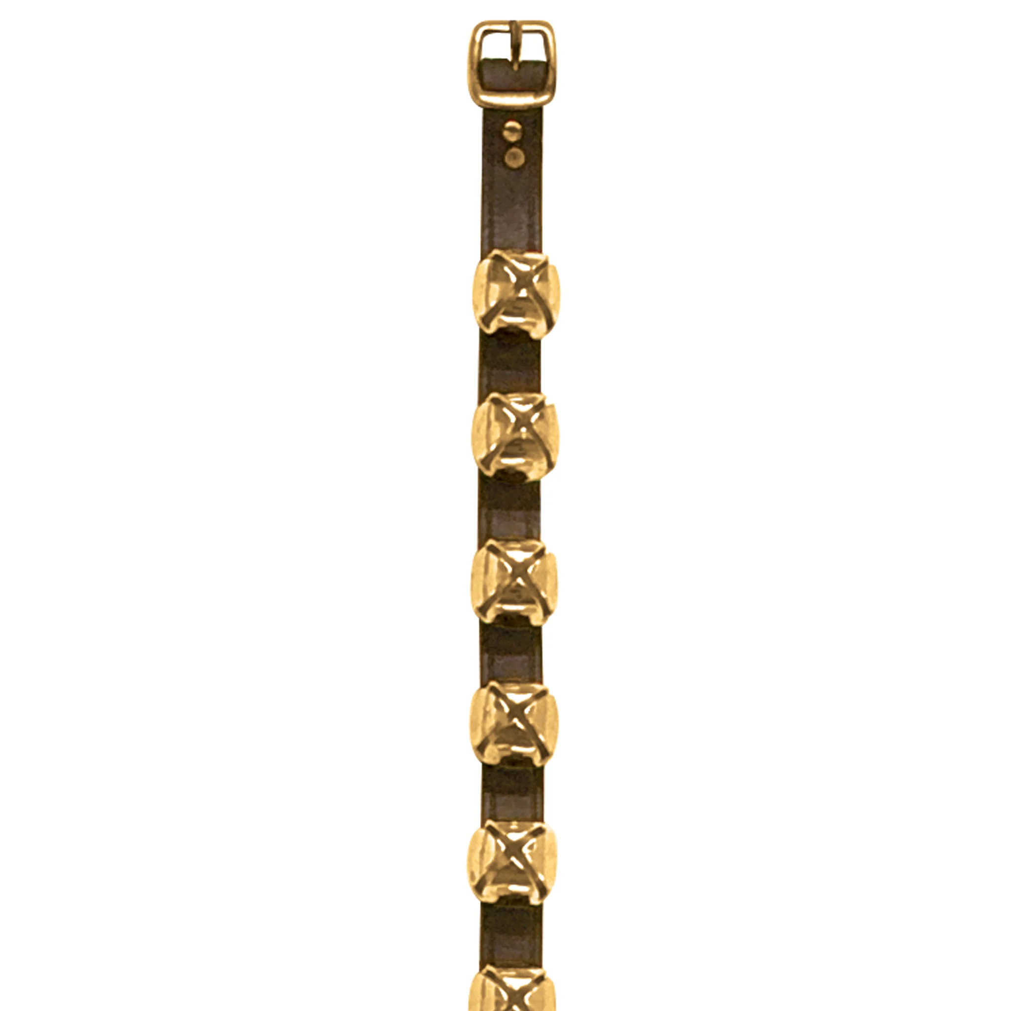 115 Arctic Sleigh Bell Strap, Brass Plated Bells, 1" W x 83" L