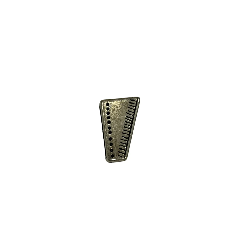 11mm Antique Silver, Asymmetrical Slide-On Ornament, Zinc Alloy, #B-129