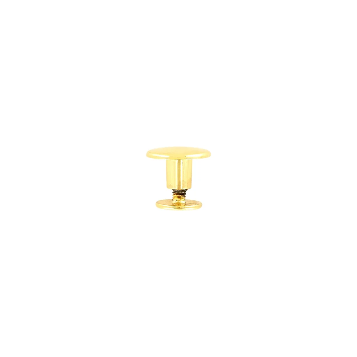 11mm Shiny Gold, Flat Top Stud with Screw, Zinc Alloy - PK5, #P-2781-GOLD