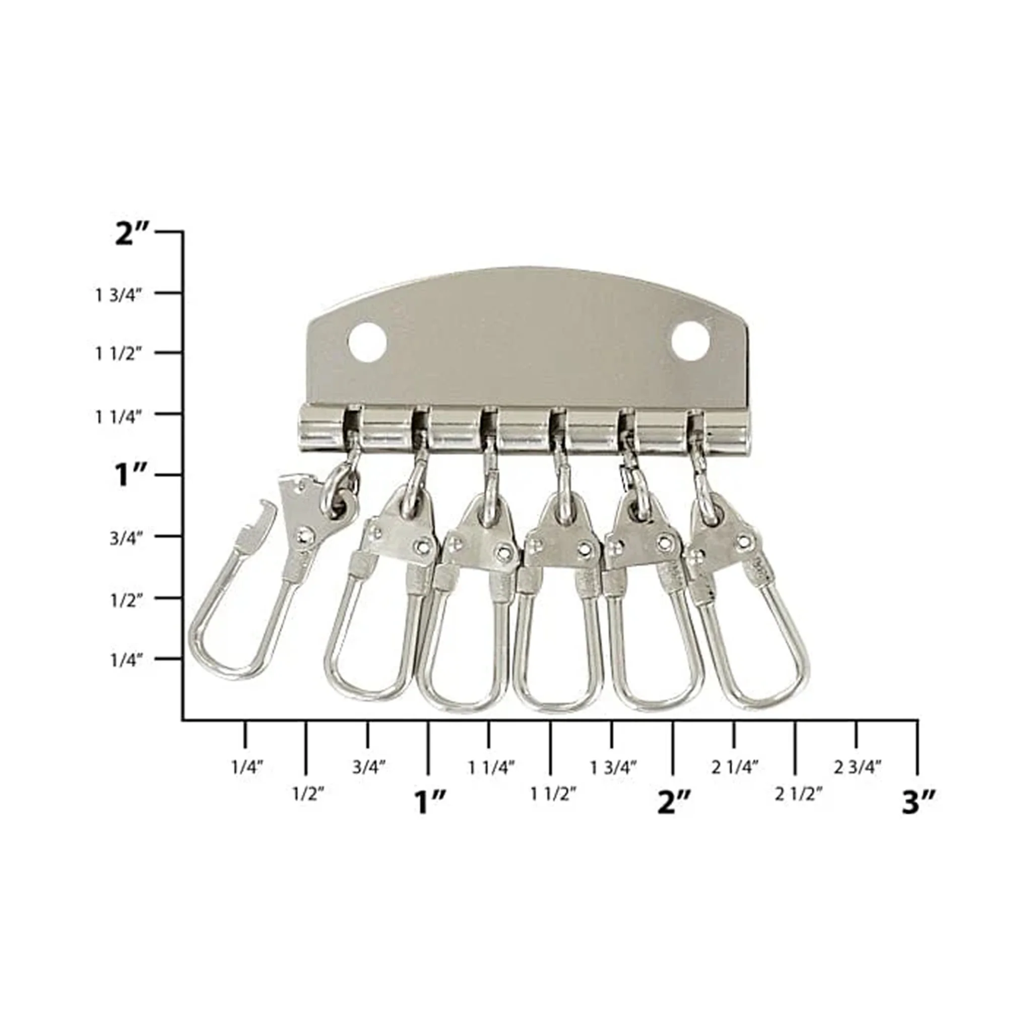 13/16" Nickel, 6-Hook Key Plate, Steel, #C-1004-NP