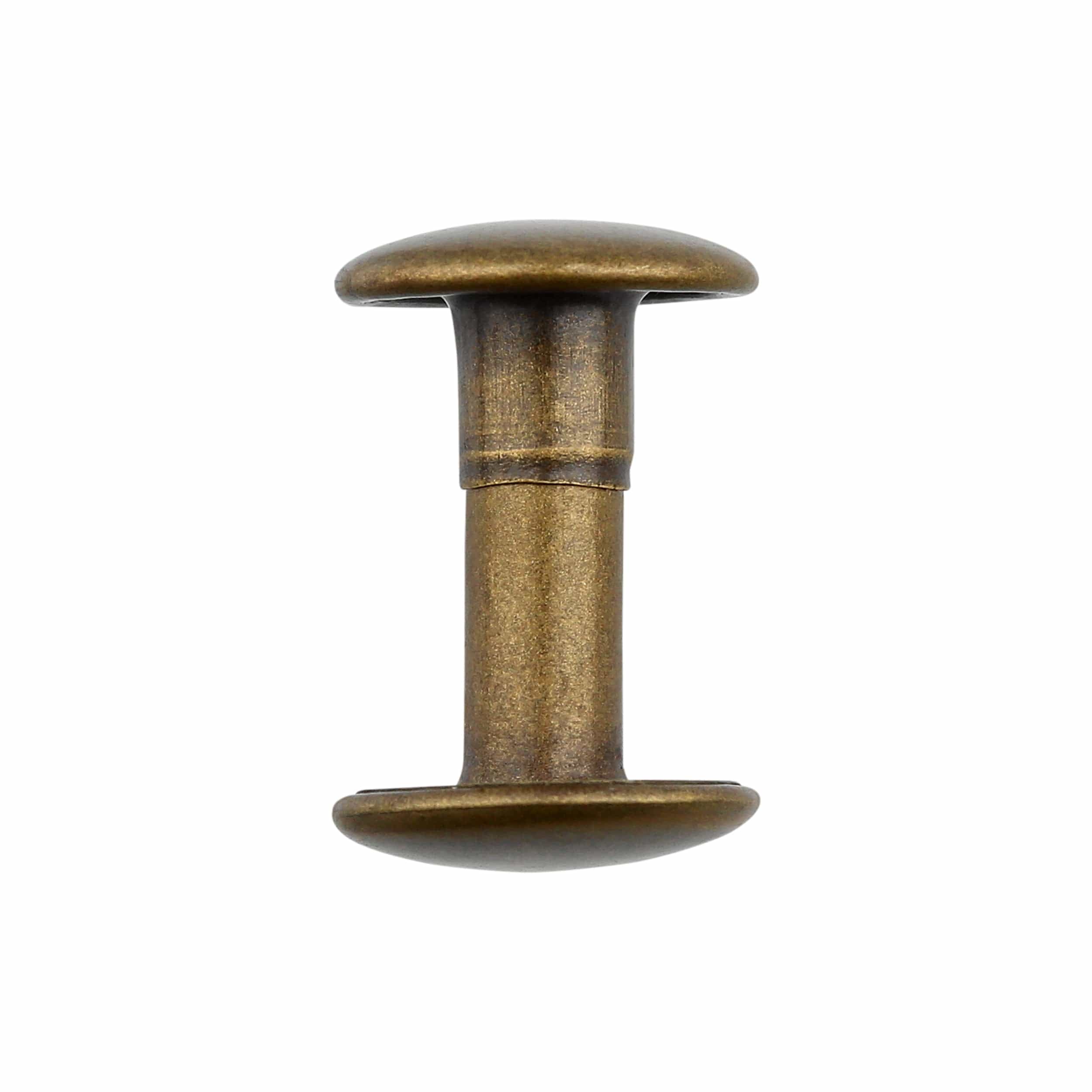 15mm Antique Brass, Double Cap Jiffy Rivets, Solid Brass -100ct, #515D-ANTB