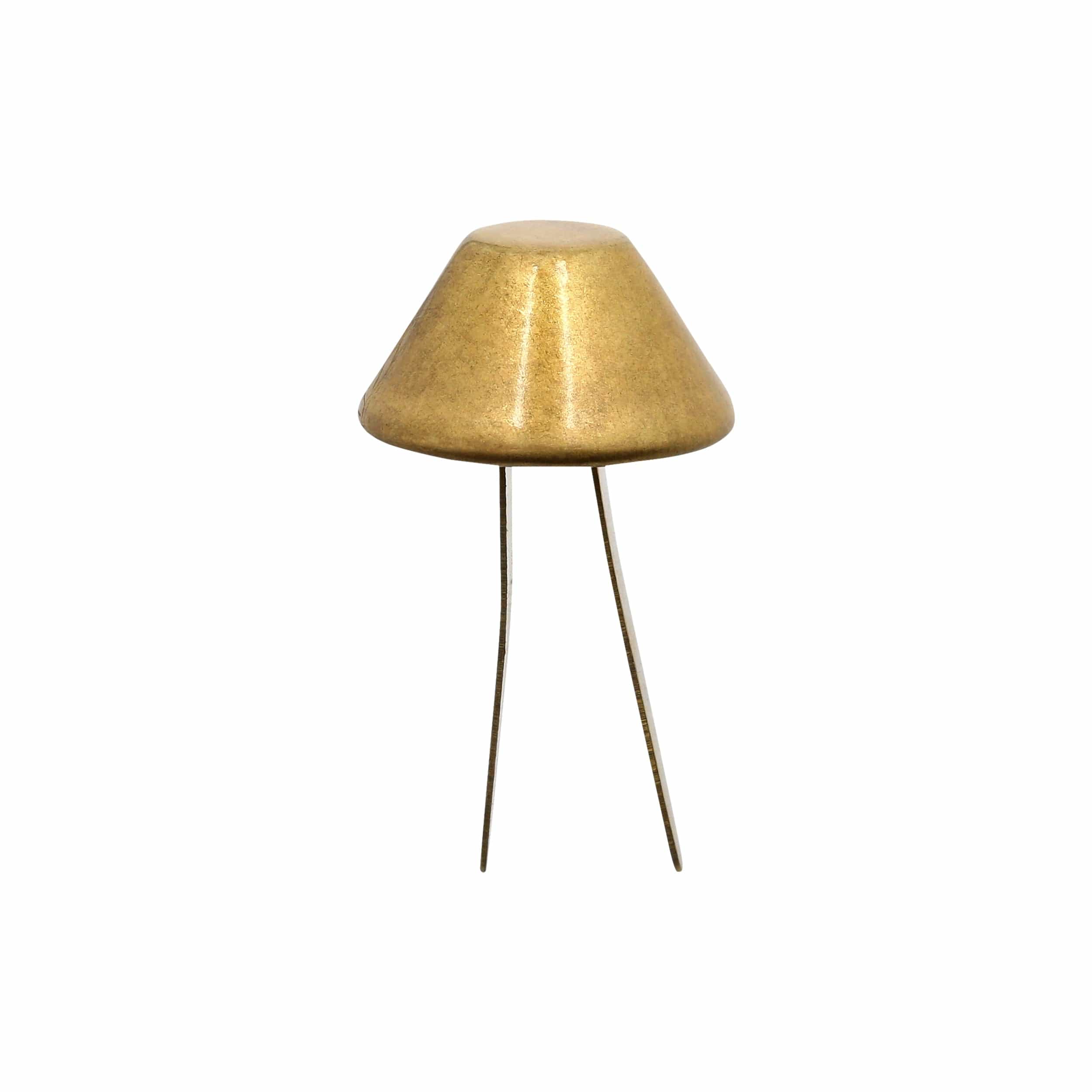 15mm Brass, Cone Handbag Bottom with Prongs, Zinc Alloy, #P-4000-15-BRS