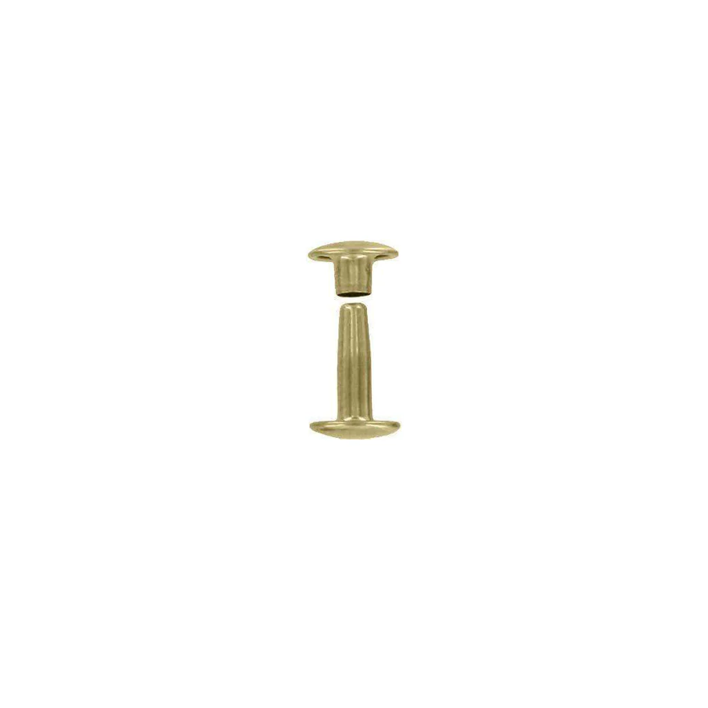 15mm Brass, Double Cap Jiffy Rivets, Steel-100 ct, #515D-BP
