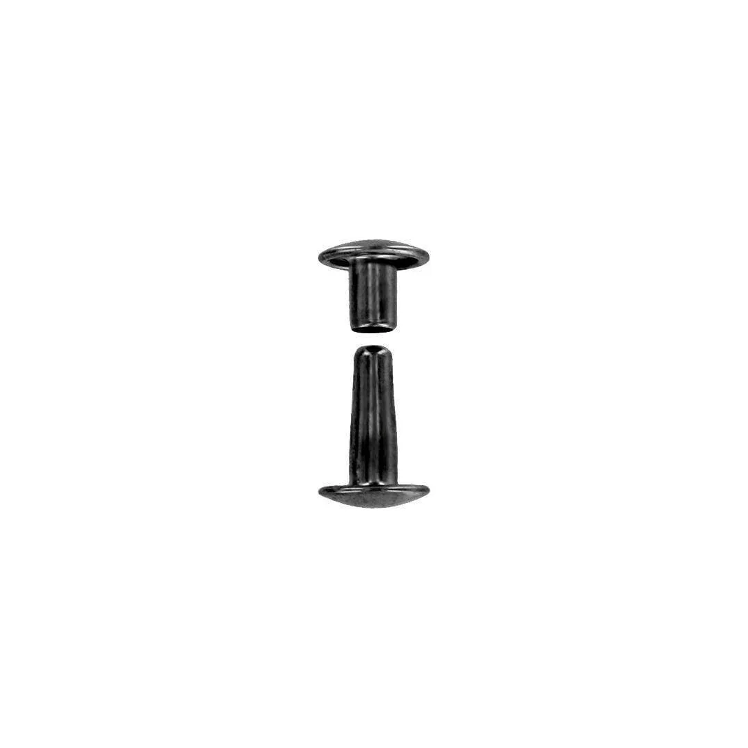 18mm Black, Double Cap Jiffy Rivets, Solid Brass-25ct, #618D-SBBK