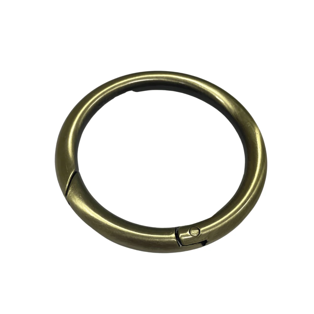 2 1/4" Antique Brass, Spring Gate Round Ring, Zinc Alloy, #P-2821-ANTB