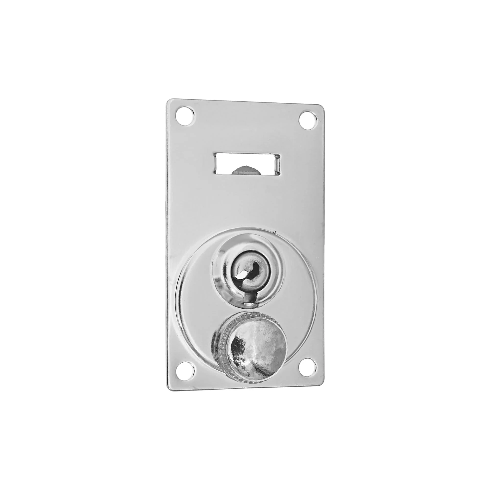 2 1/4" Nickel, Keyed Lock w/ Hasp, Solid Brass, #L-3881