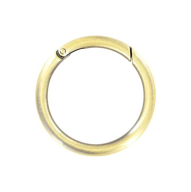 2" Antique Brass, Spring Gate Round RIng, Zinc Alloy, #P-2732-ANTB
