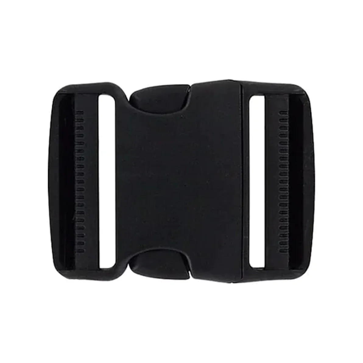 2" Black, Dual Adjustable Side Squeeze Buckle, Plastic, #C-1526