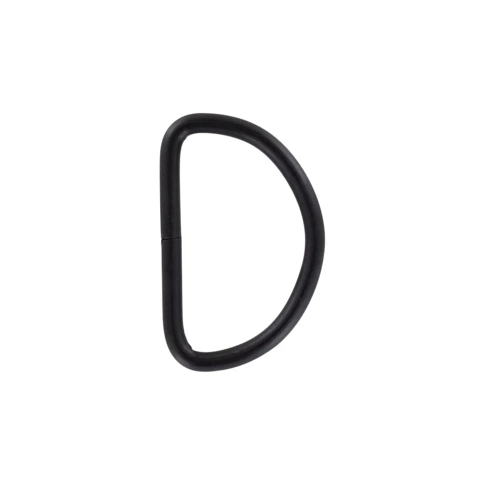 2" Matte Black, Welded D Ring, Steel, #P-2072-BLK