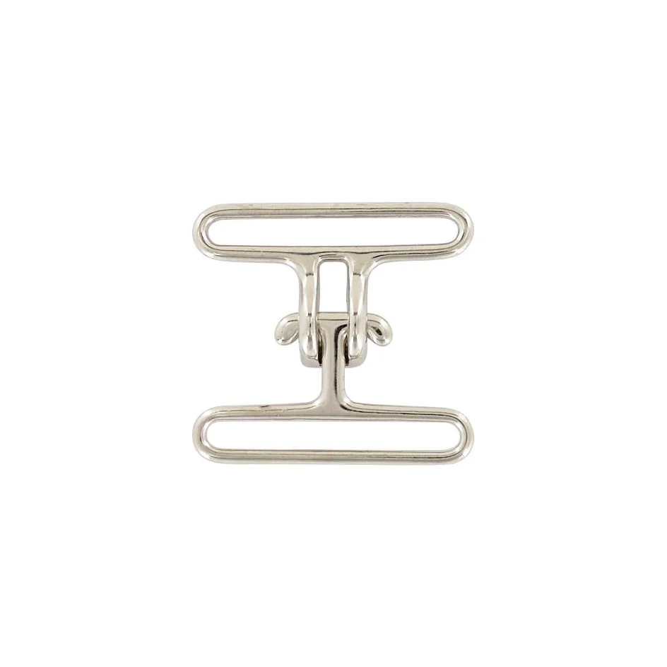 2" Nickel, Cinch Lock Webbing Buckle, Steel, #C-1636