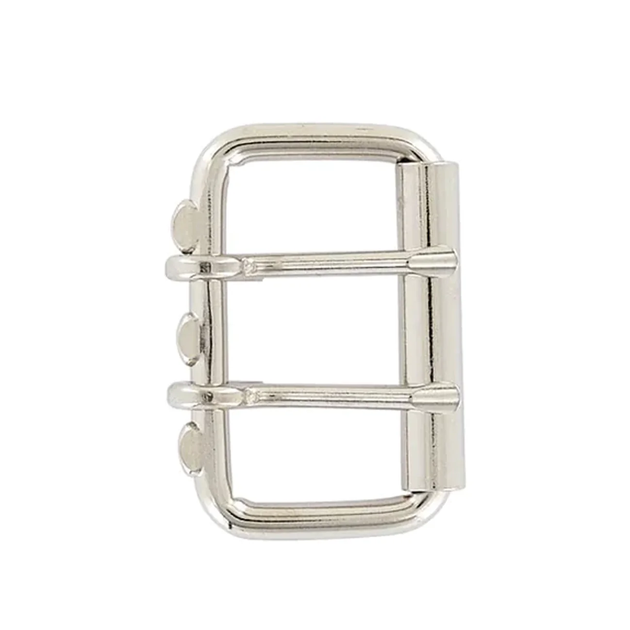 2" Nickel, Double Tongue Roller Buckle, Steel, #C-1476