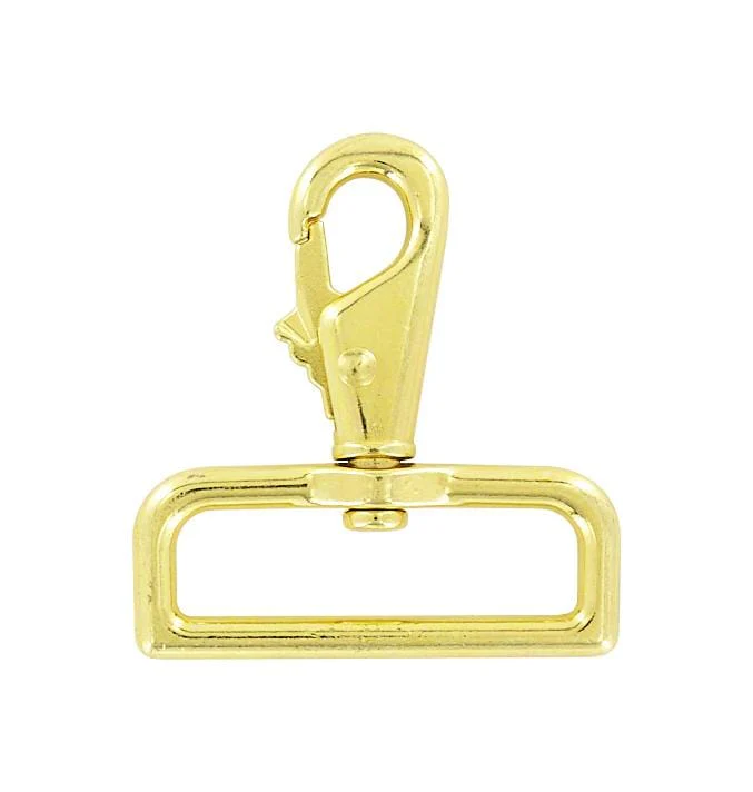 2" Shiny Gold, Lever Swivel Snap Hook, Zinc Alloy-PK4, #P-2027-BP