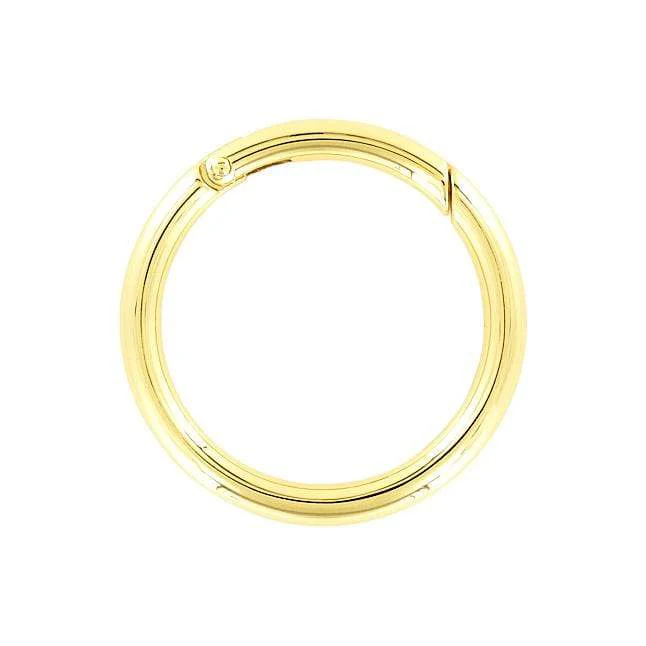 2" Shiny Gold, Spring Gate Round Ring, Zinc Alloy, #P-2732-GOLD