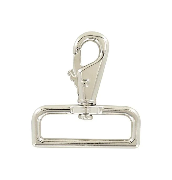 2" Shiny Nickel, Lever Swivel Snap Hook, Zinc Alloy-PK4, #P-2027-NP