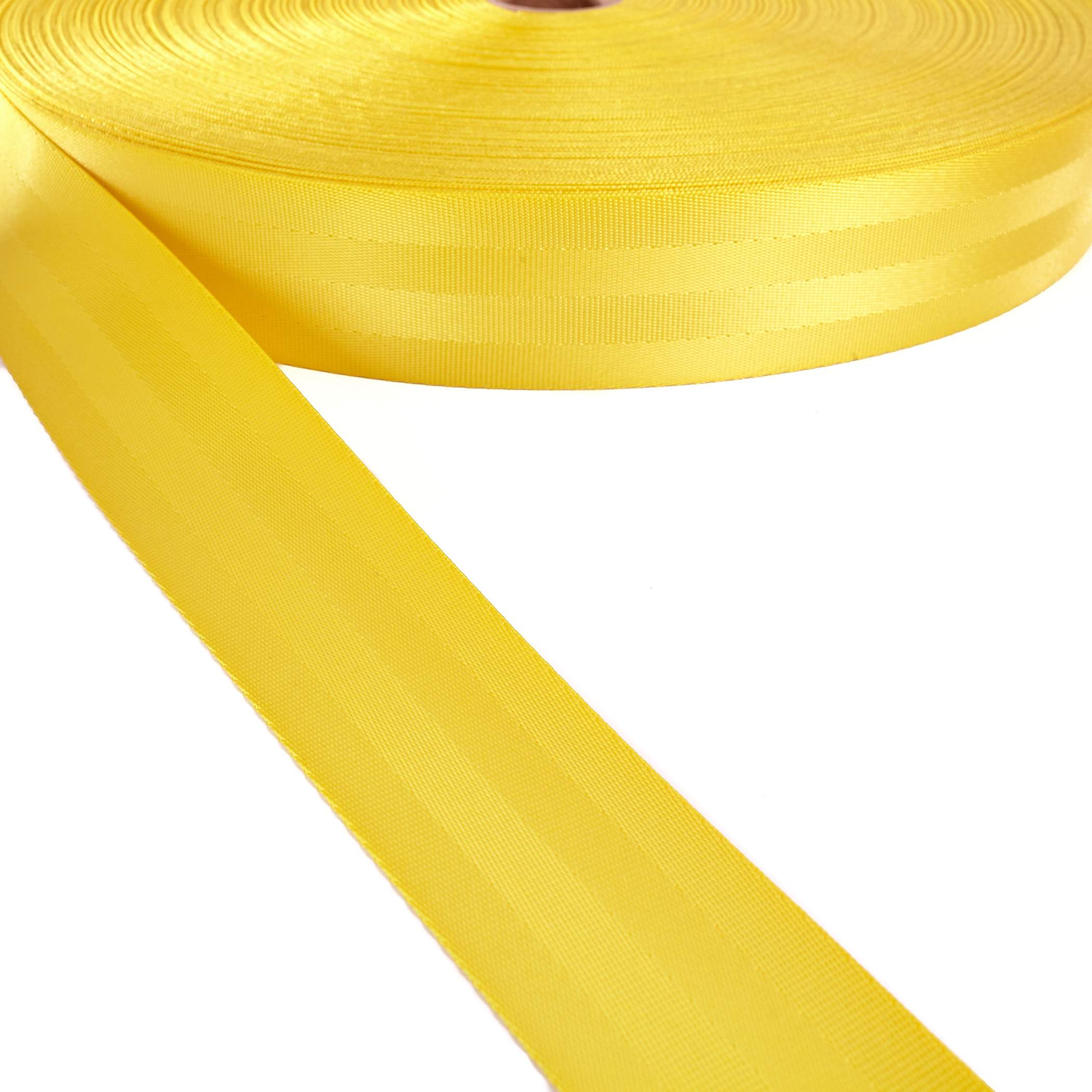 2" Yellow, Seatbelt Webbing, Polyester, #PW-500-2-YEL