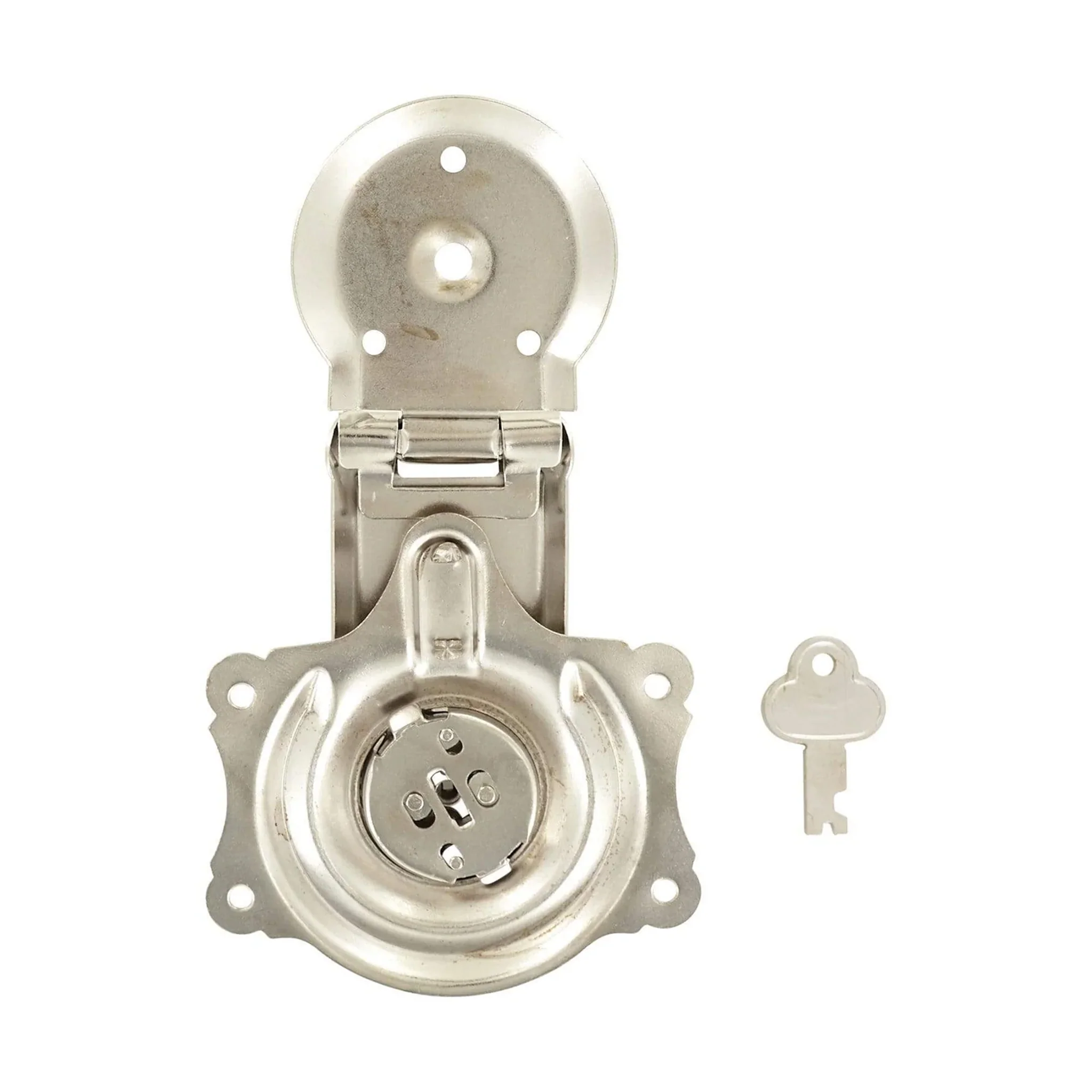 3 1/2" Nickel, Trunk Lock, Steel, #G-1-NP