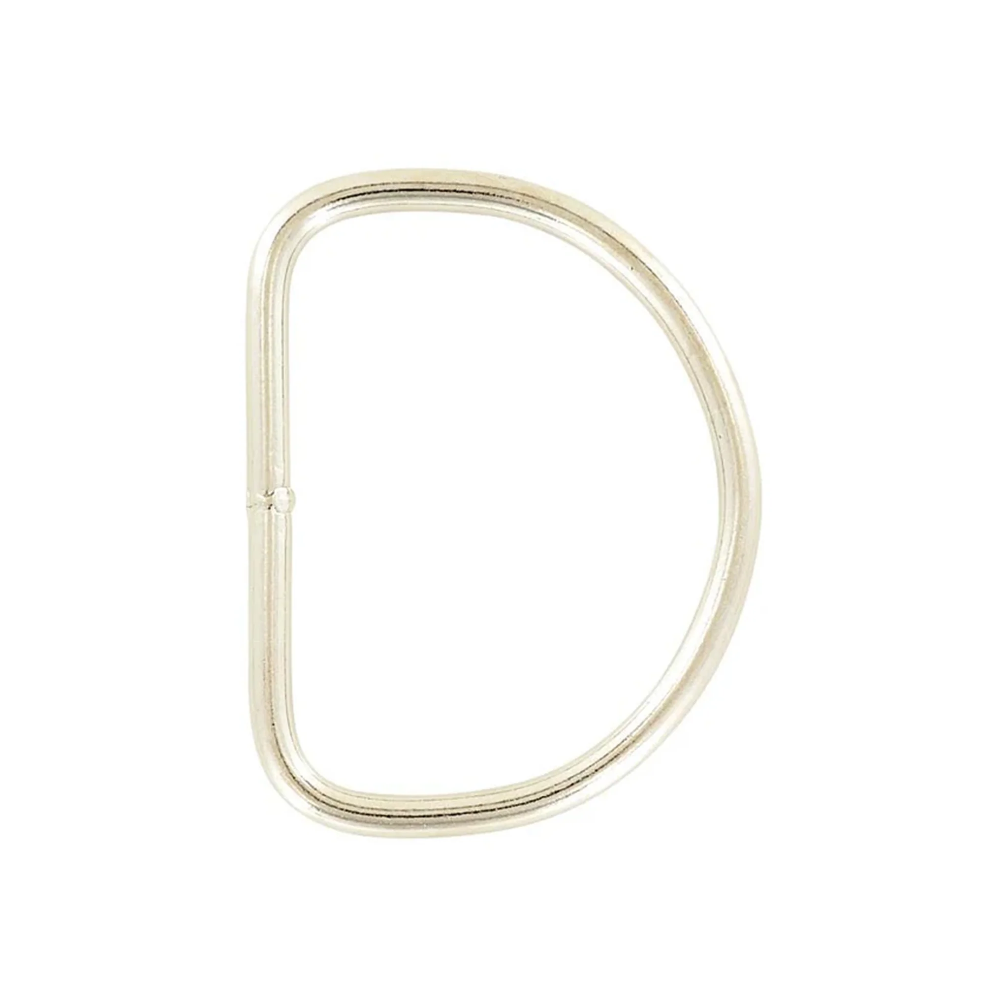 3 1/2" Shiny Nickel, Welded D Ring, Steel, #P-2430
