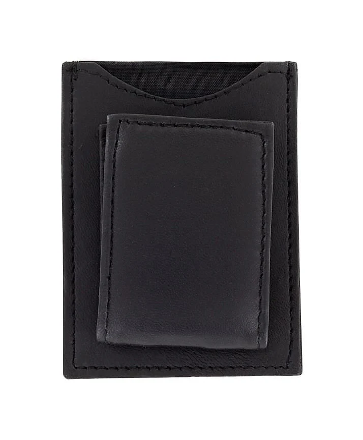 3 5/8" Black, Magnet Money Clip/Card Case, Leather, #M-1445