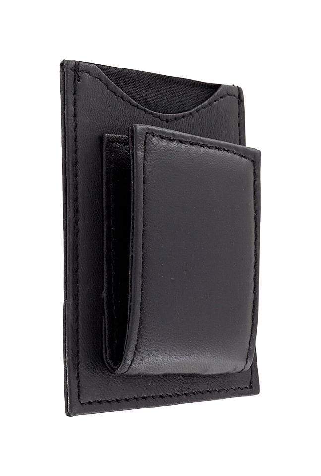3 5/8" Black, Magnet Money Clip/Card Case, Leather, #M-1445