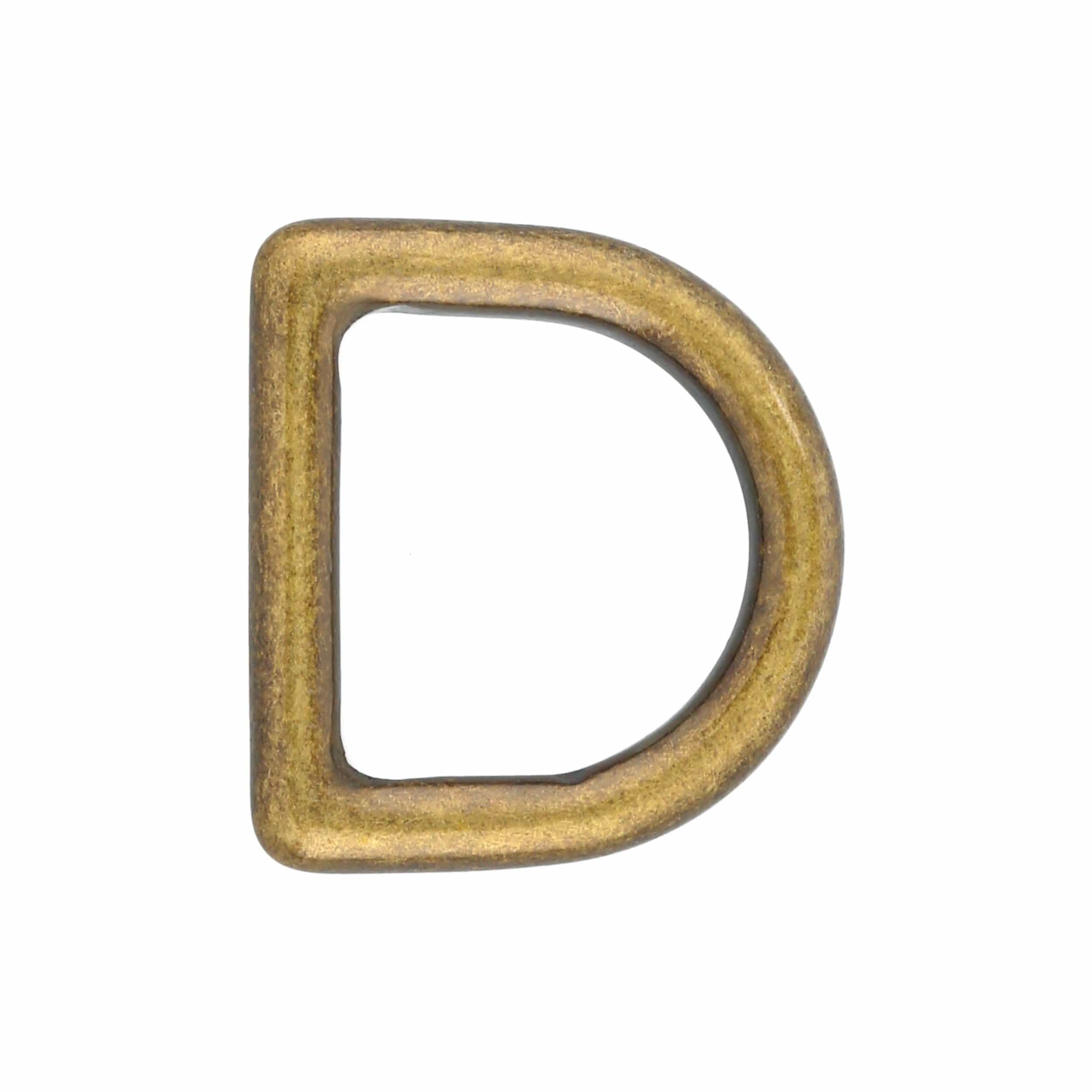 3/4" Antique Brass, Cast D-Ring, Solid Brass, #P-1337-ANTB